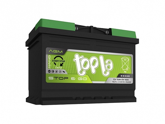 Аккумулятор TOPLA TOP AGM Stop&Go 70Ah 760A ОП