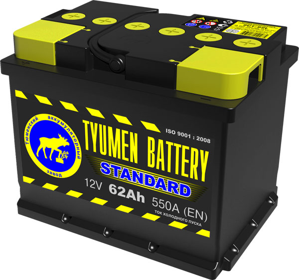 Аккумулятор Tyumen Battery Standard 62Ah 550A ПП