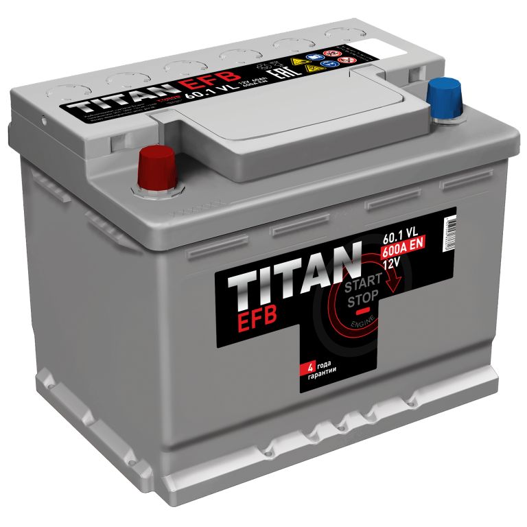 Аккумулятор Titan EFB 60Ah 600A