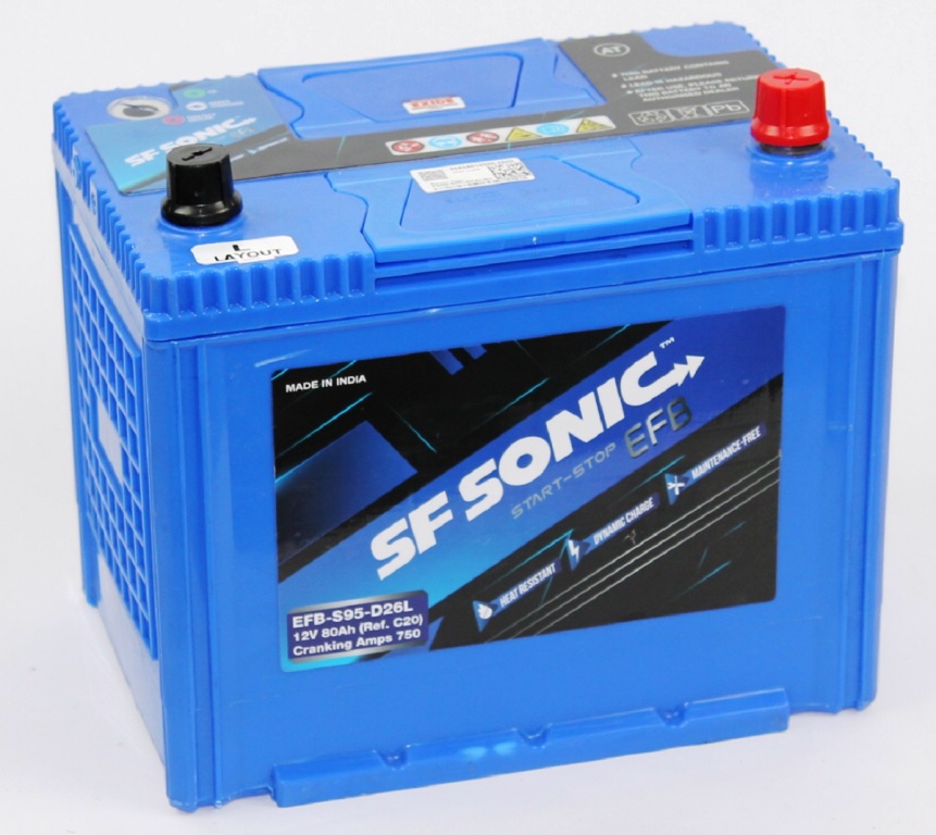 Аккумулятор EXIDE SF SONIC EFB 80Ah 750A D26L