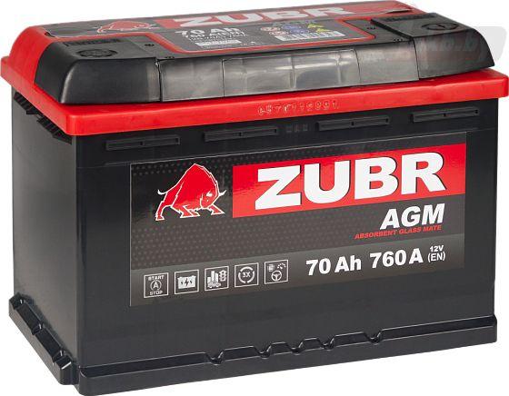 Аккумулятор ZUBR AGM 70Ah 760A ОП