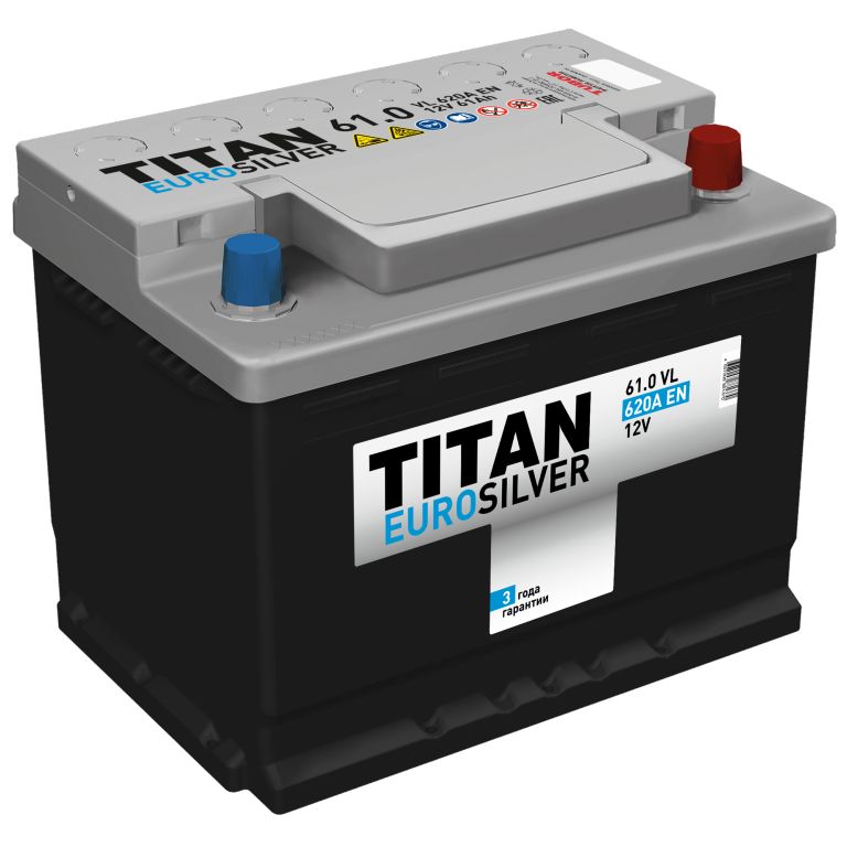 Аккумулятор TITAN EUROSILVER 61Ah 600A
