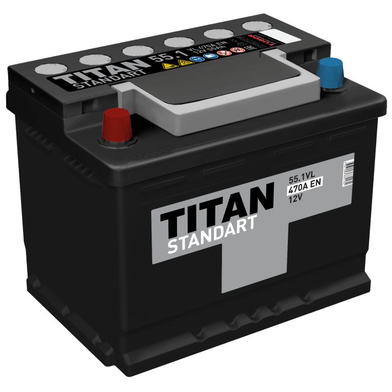 Аккумулятор TITAN STANDART 55Ah 470A