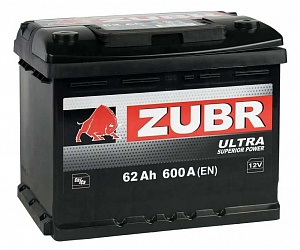 Аккумулятор ZUBR Ultra 62Ah 600A ОП низкий