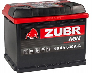 Аккумулятор ZUBR AGM 60Ah 630A ОП