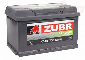 Аккумулятор ZUBR Premium 77Ah 730A ОП низкий