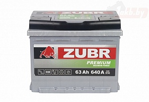 Аккумулятор ZUBR Premium 63Ah 640A